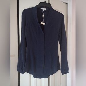 100% Silk My Tribe Navy Blue Blouse XS